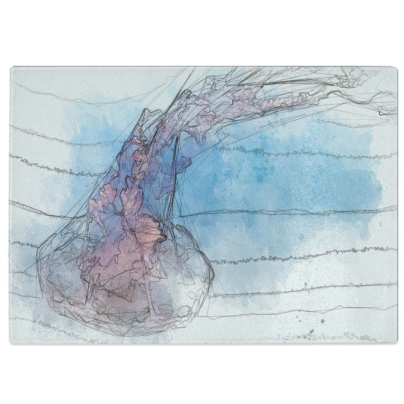 Tempered Glass Jellyfish Chopping Board, 39 cm W x 28.5 cm L