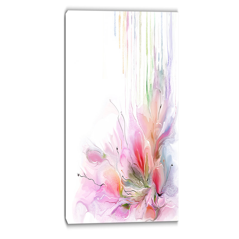 Reproduction d’art sur toile tendue, "composition florale abstract", H 32 po x l 16 po