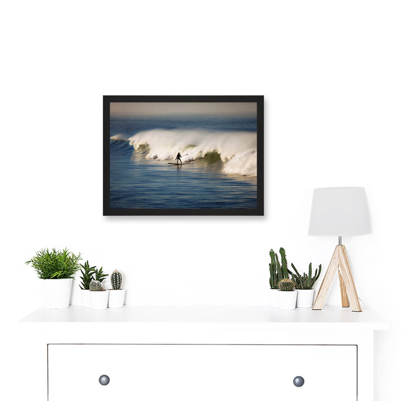 Sport Photo Surfing Surf Surfer Paddle Board Wave Ocean - Single Picture Frame Print
