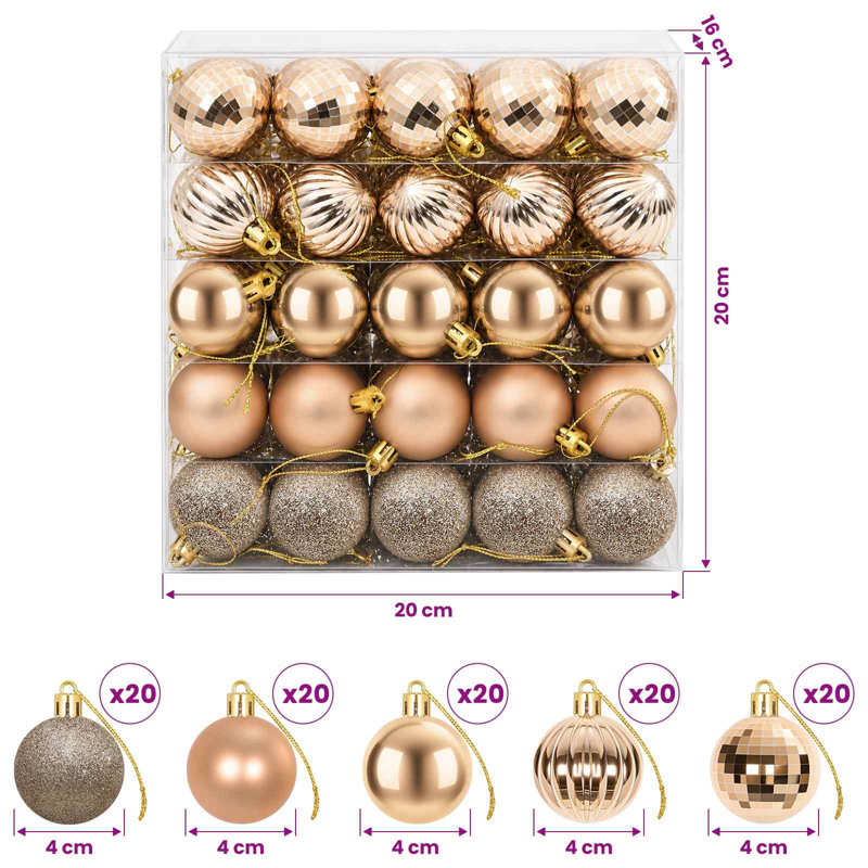 4cm Polystyrene Bauble, Rose Gold