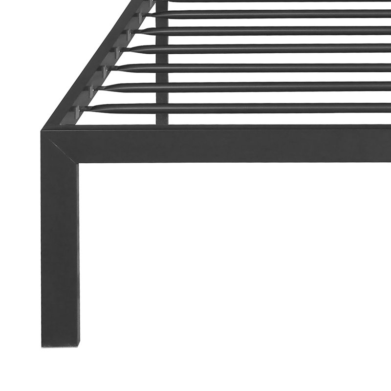 Lit plateforme en métal Ellersick, Gris anthracite