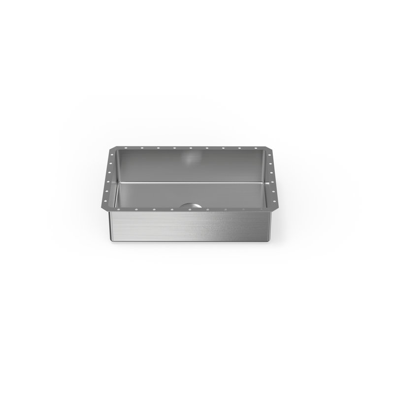 Badeloft 19.69" x 13.86" Stainless Steel Undermount Bathroom Sink ES-UB-03-BS in Brushed Stainless, Brushed Steel