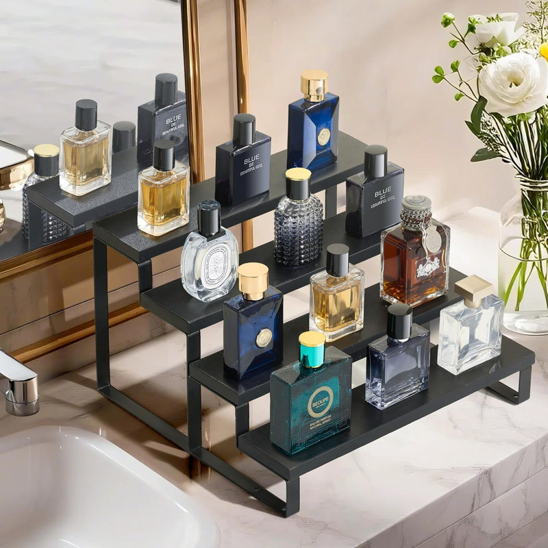 Présentoir à parfum en bois pour homme, support à parfum à 4 niveaux, étanche