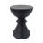 16" Ribbed Black Concrete Outdoor Side Table With Hourglass Design – Weather-Resistant Accent For Patio, Garden, Or Balcony-745922536