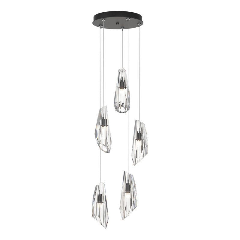 Luminaire suspendu 5 lumières Luma, Standard: 16 po à 80 po, Noir