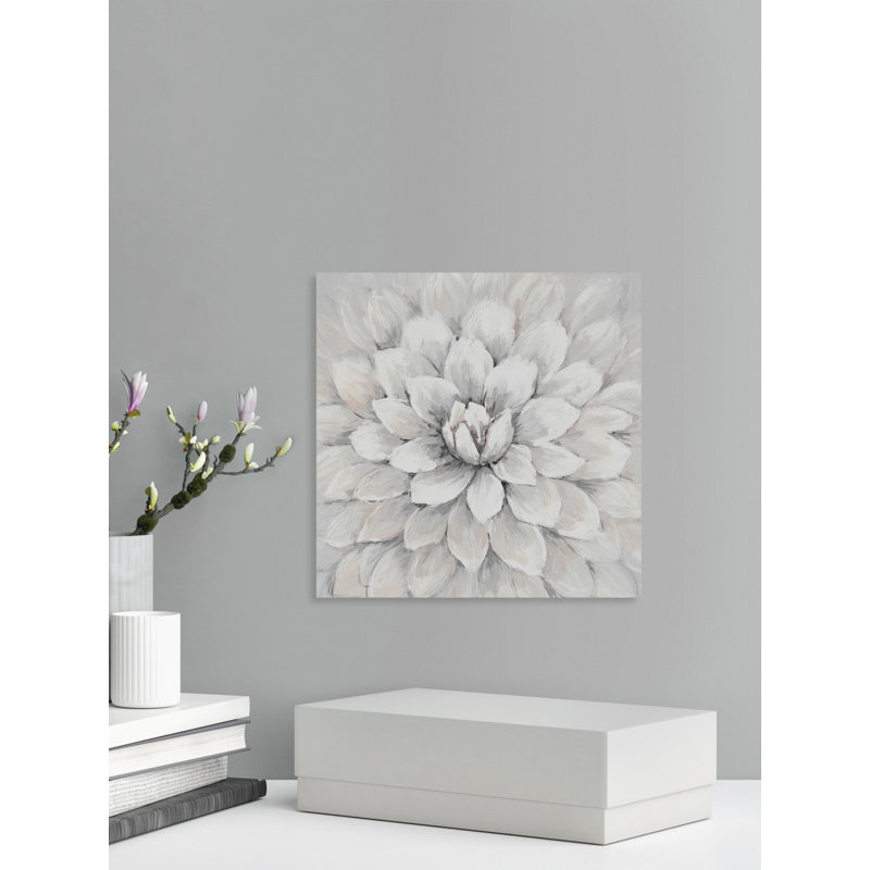 «White Chrysanthemum», reproduction sur toile tendue, H 12 po x l 12 po x P 1,5 po