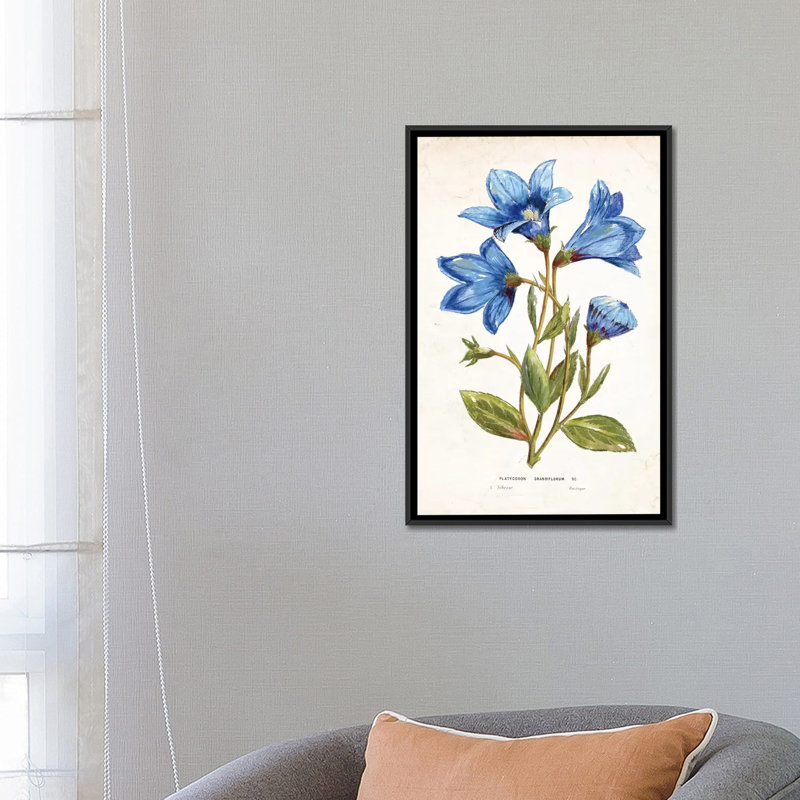 « blue impression », impression sur toile, H 26 po x l 18 po x P 1,5 po, Toile avec cadre noir, Pas de tapis