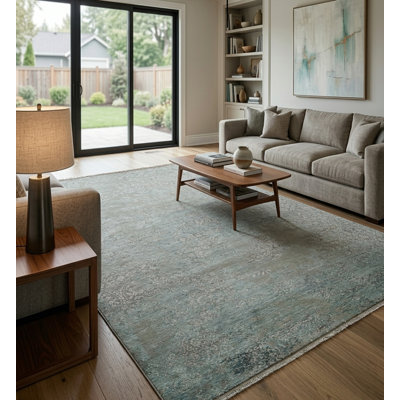 Hand Knotted Contemporary Multicolor Rectangle Wool Indoor Area Rug