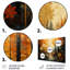 Collage rétro de la forêt d'automne, coucher de soleil sur la rivière - art mural rivière-973711829-973711832