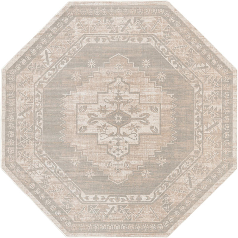 Tapis gris Edvardas, Octogone 7 pi x 7 pi