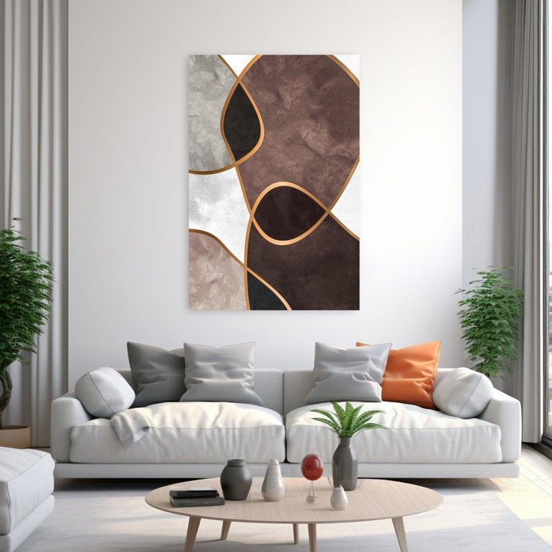 Velvet Shapes 3 Abstract Contemporary Art, 60" H x 40" W