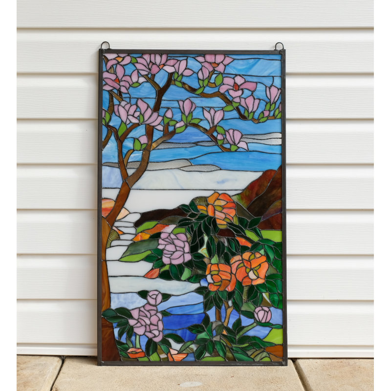 Vitrail de fenêtre en verre coloré Cherry Blossom