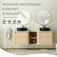 Meuble-lavabo double 60 po avec dessus en pierre reconstituée et portes à fermeture en douceur 60 po-1790947848