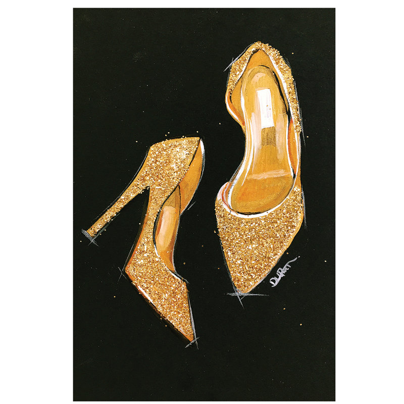 Jimmy Choo Glitter by Rongrong DeVoe - Wrapped Canvas Print, 66.04 cm H x 45.72 cm W x 1.91 cm D
