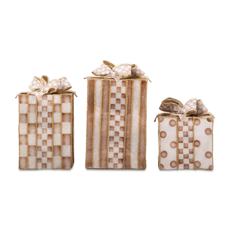 Mocha Capiz Gift Boxes, Set Of 3