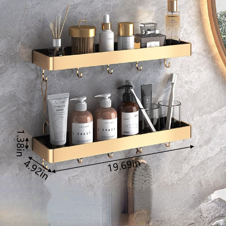 Bathroom Storage Rack Perforation-Free Wall Wall Bathroom Toiletries Storage Rack-1.38 x 19.69 x 4.92 Everly Quinn