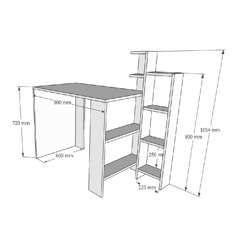 Lencautan Computer Desk, White