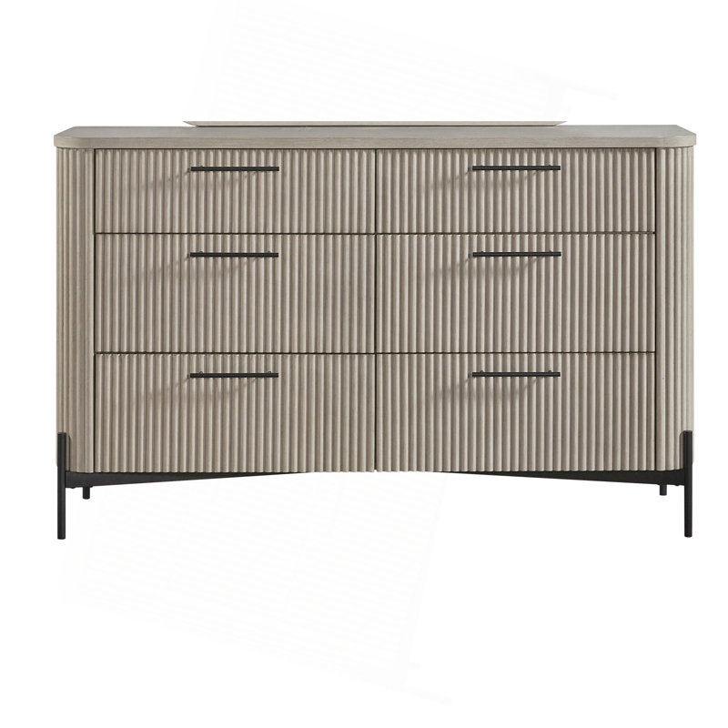 Commode 6 tiroirs Modern, Taupe