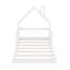 Lit simple en bois avec tête de lit en forme de maison, blanc-129892527