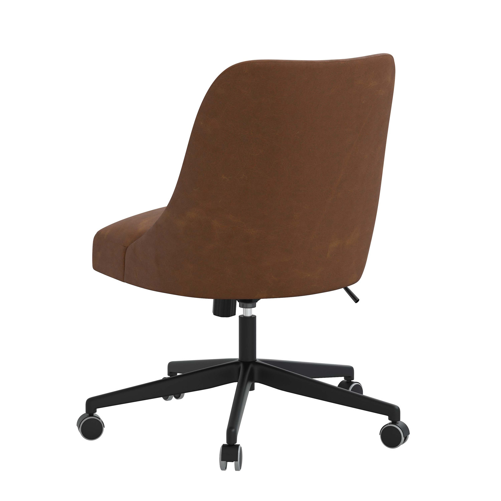 Acosta Office Chair, Distressed Saddle Brown Performance Faux Leather
