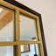 Aimi - Black & Gold Metal Rectangle Window Wall & Leaner Mirror-977512711
