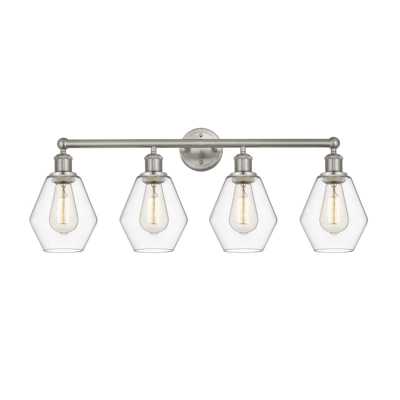Gabbie 4 - Light Dimmable Vanity Light, Clear, Brushed Satin Nickel