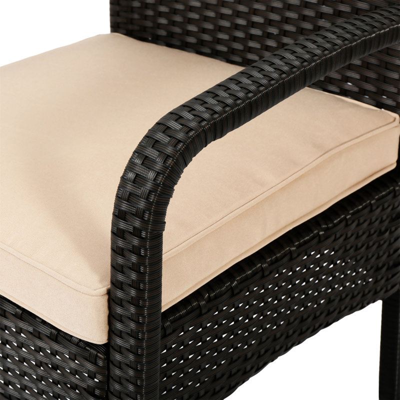 Harraj KD WICKER 4 PC CHAT SET, Tan/Brown