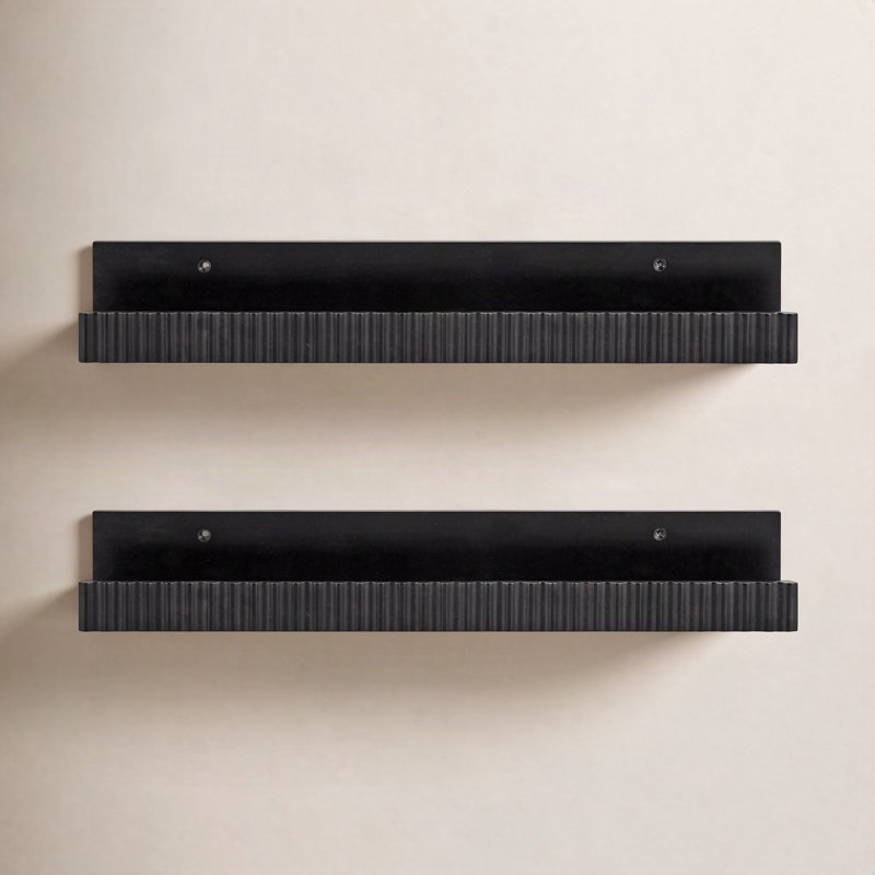 Two-Piece Picture Ledge Shelf Set, Black