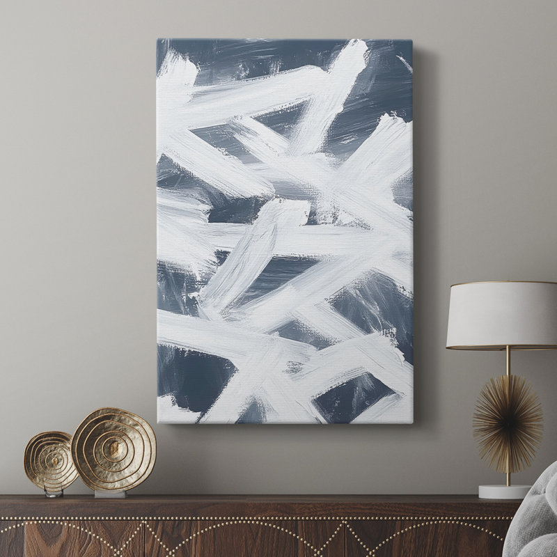 Toile tendue avec châssis abstrait XXVII - prêt à être accroché , H 27 po x l 18 po