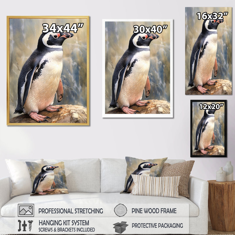 «Graceful Penguins IV» sur toile, H 44 po x l 34 po x P 1,5 po, Toile tendue