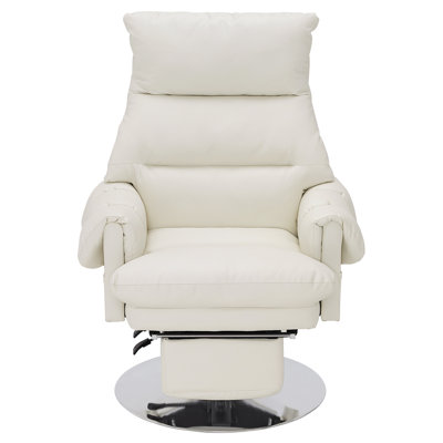 Reclining Facial Beauty Chair with 360°Swivel and Retractable Footrest, Faux Leather