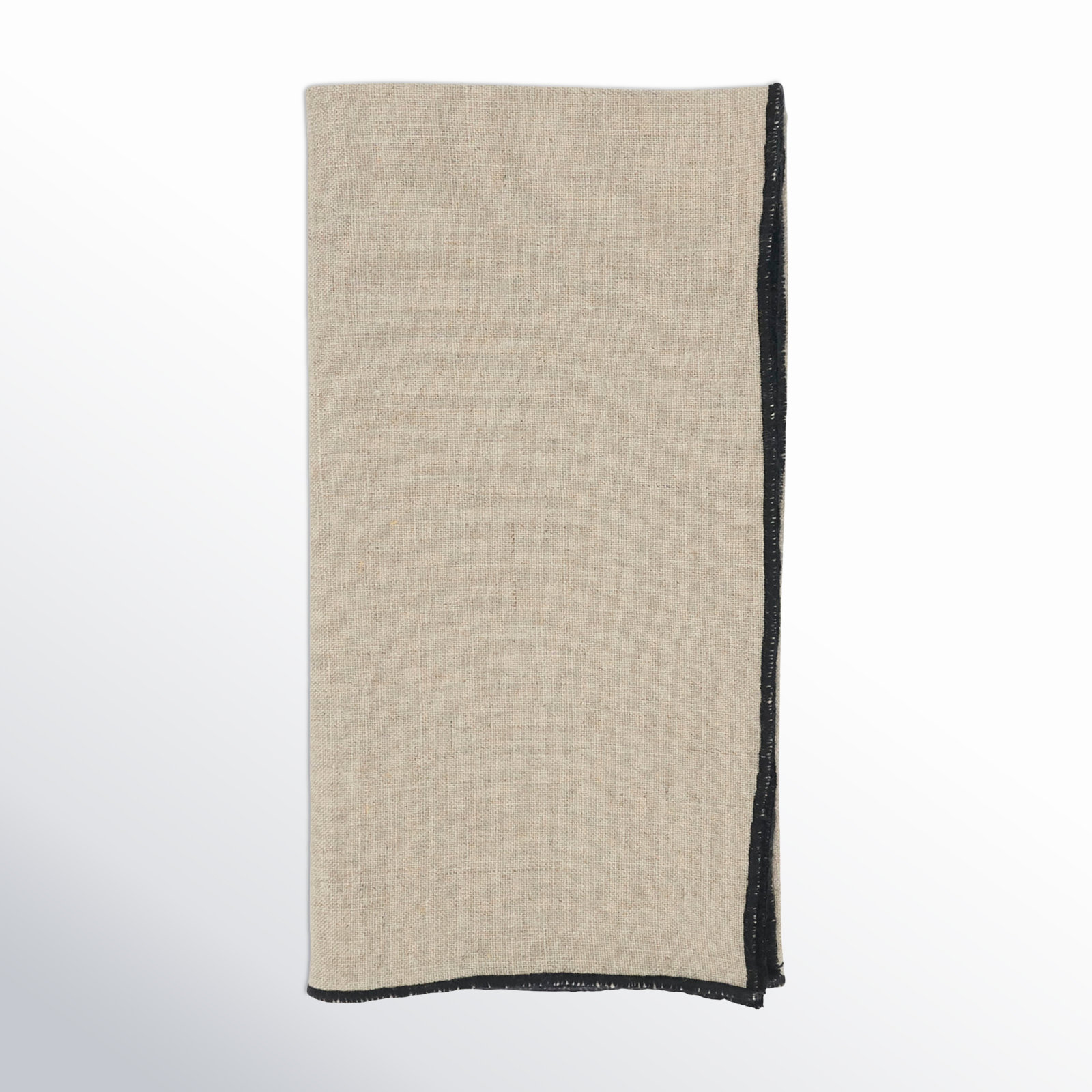 Dartmouth Reversible Linen Napkin, Black/Natural