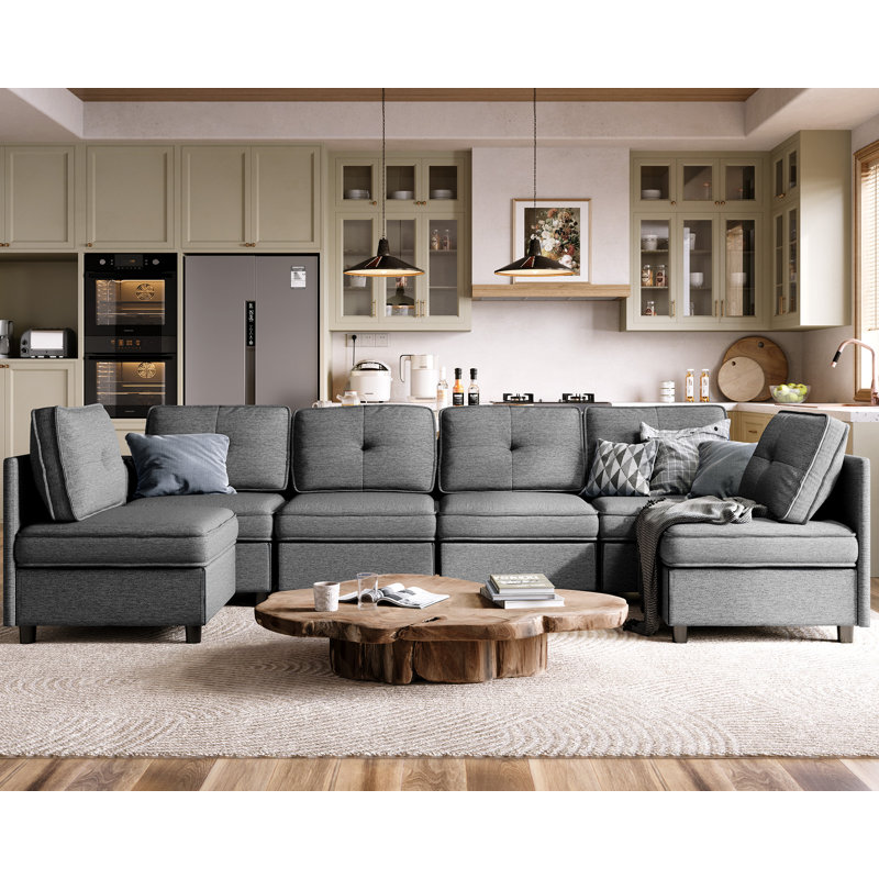 Canapé modulaire avec rangement caché, disposition personnalisable, assemblage facile - confortable et durable pour tout espace
