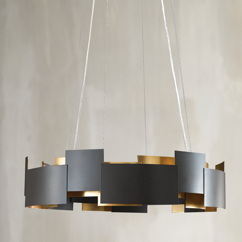 Luminaire suspendu 2 lumières DEL Abdulhakim, Noir
