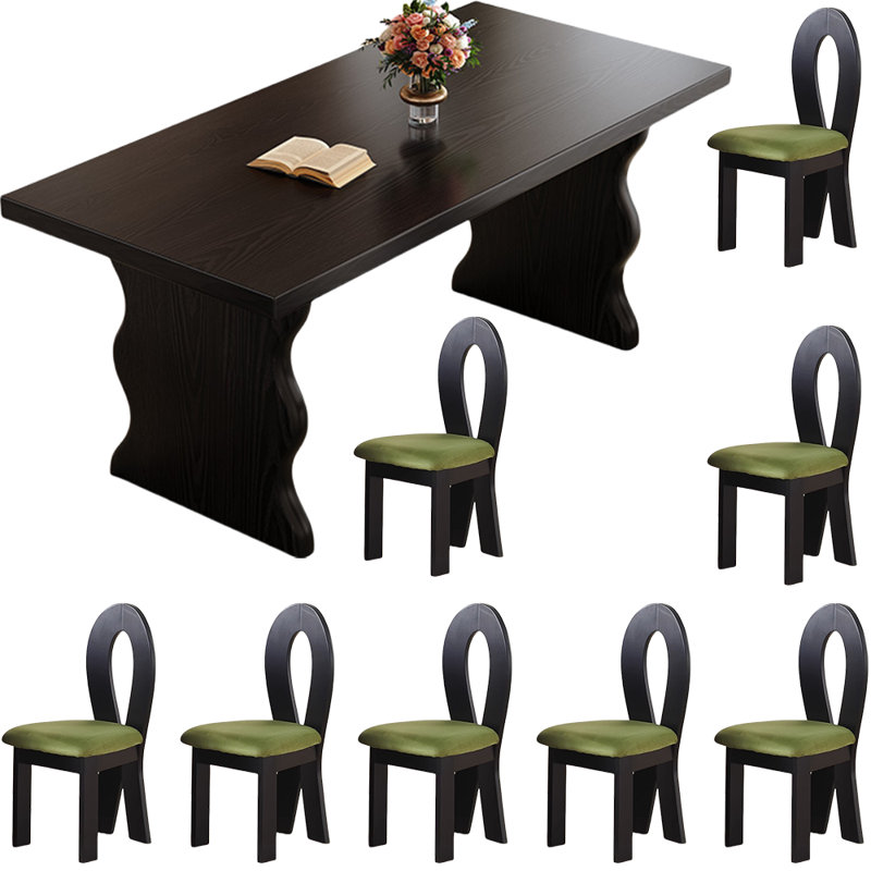 Ensemble de salle à manger Black Wood, H 29,9 po x L 70,9 po x l 30,7 po