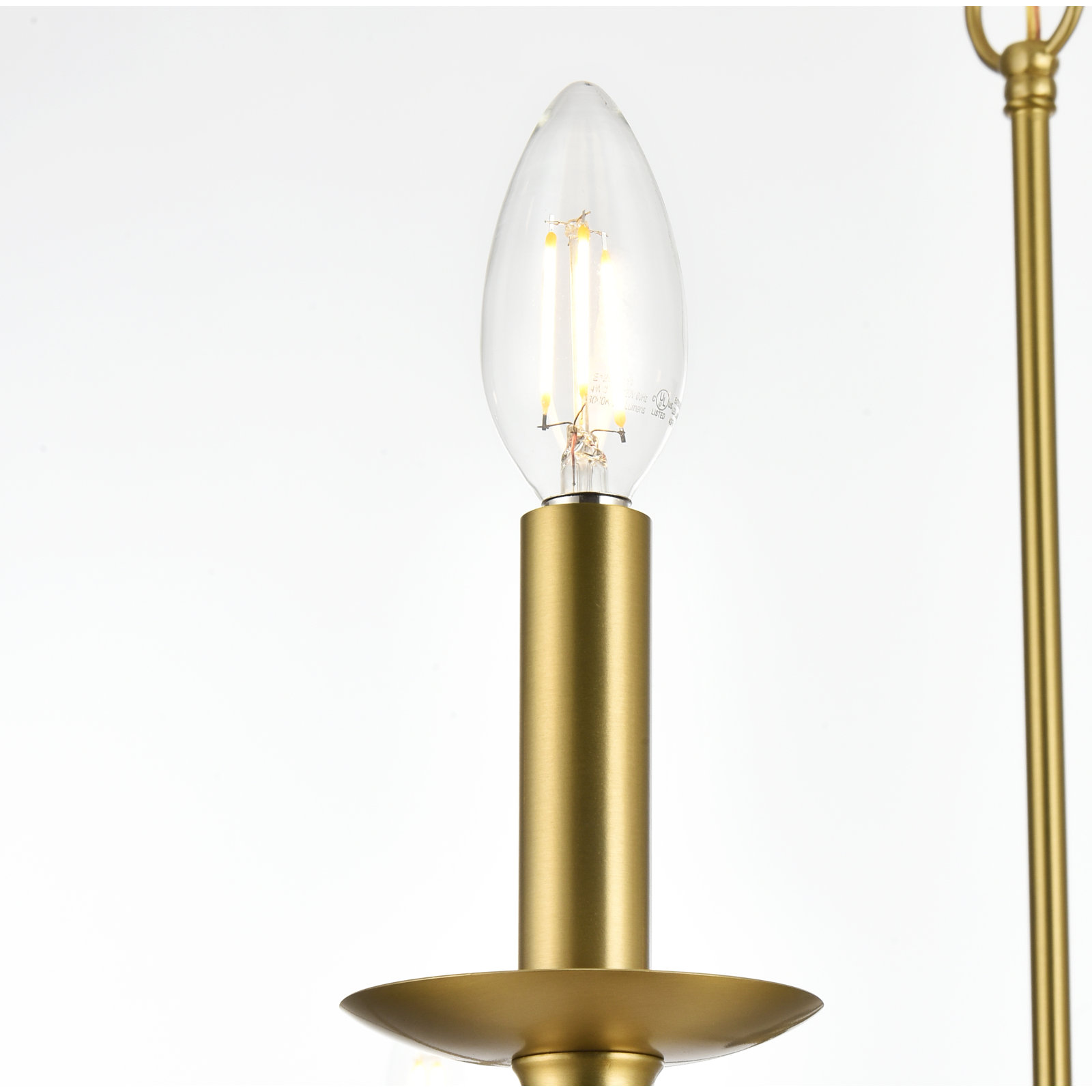 Ableton Iron 6-Light Chandelier, 25" H x 48" W x 48" D, Satin Gold