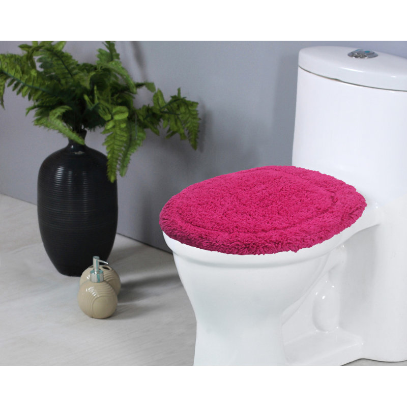 Couvercle de toilette 100% coton, doux et lavable à la machine 18 po x 18 po, Rose millennial
