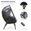 Fauteuil pour patio en osier de rotin en acier osier l 24 po x P 38 po x H 16 po Aurelle