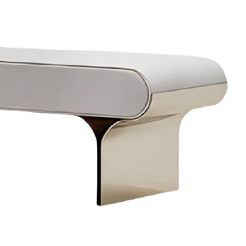 Tabouret de repos minimal en acier inoxydable, Griege, H 17,72 po x l 59,06 po x P 15,75 po