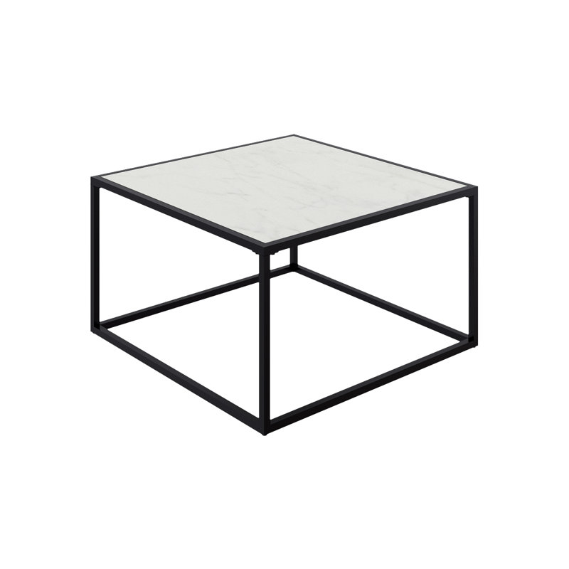 Table carrée chic avec plateau en marbre
