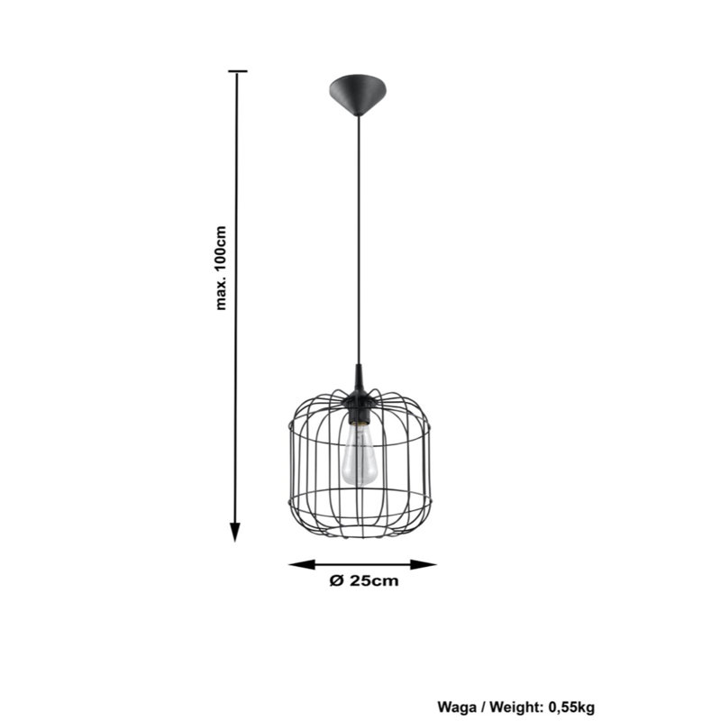 Dicus 1 - Light Geometric Pendant, Black