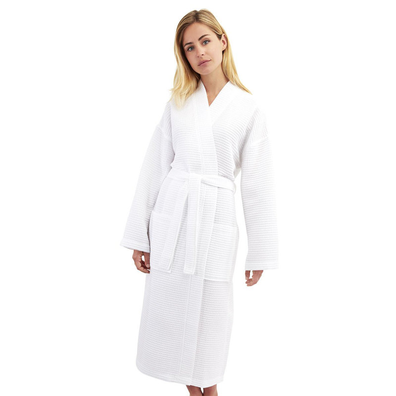 Astreena Unisex Bathrobe, Blanc, L