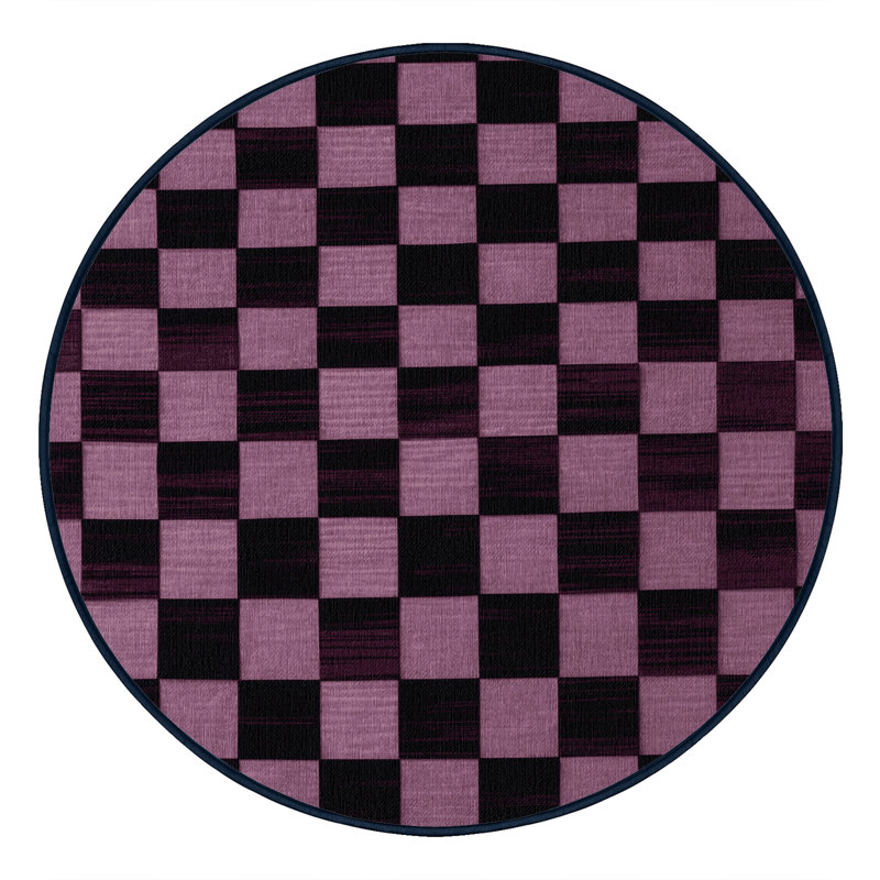 Tapis mauve lavable à la machine, Rond 5 pi