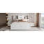 Grand lit plateforme avec tête de lit et 8 tiroirs, blanc-1030065173-1030065174