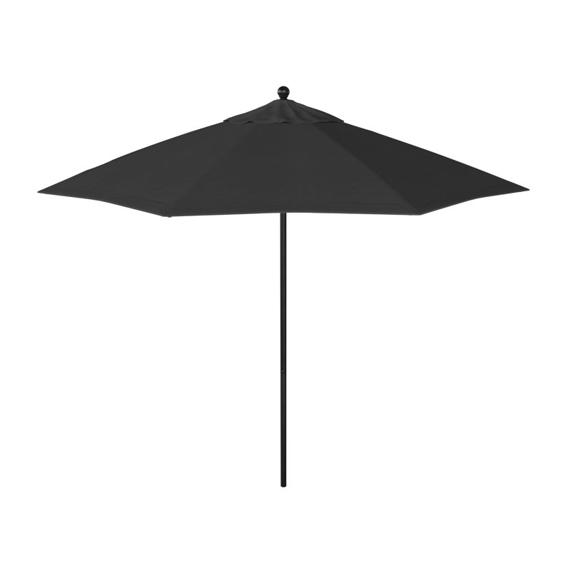 Parasol de marché octogonal 9 pi Willa, Toile Sunbrella® noir, Stone Black