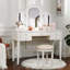 Ensemble de coiffeuse en miroir avec lumière DEL, ensemble de coiffeuse de chambre à coucher pour chambre / salle de maquillage, bureau de travail pour femme, ensemble de mobilier pour fille-256584906