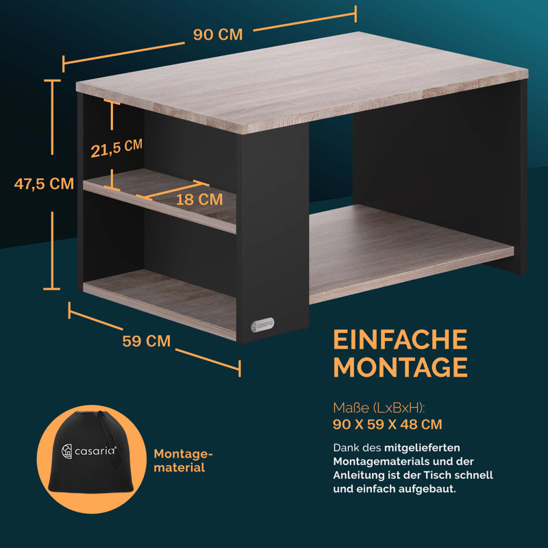 Santa Cruz Coffee Table with Storage, Brown, Grey/Brown/Blue
