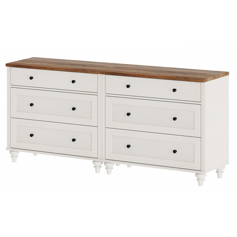 Commode de rangement Scarlett, Blanc / Brun