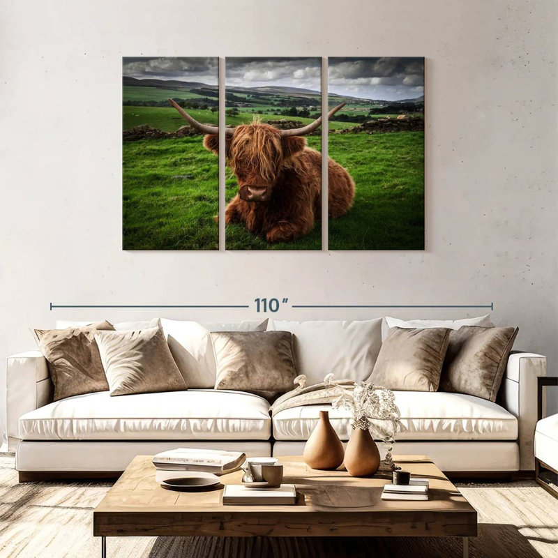 Mellow Highland Cow, 48" H x 74" W