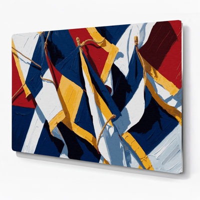 Nautical Maritime flags Blue Metal Wall Art